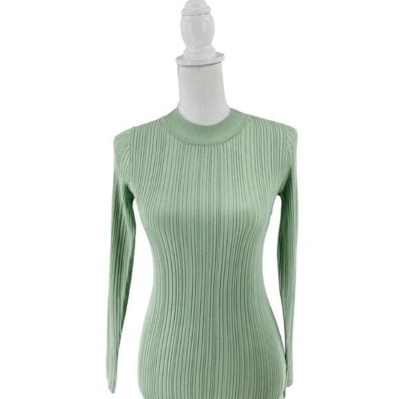 Petal & Pup NEW Milleri Knit Bodycon Open Back Dress in Sage Green Size 10 - Picture 4 of 11